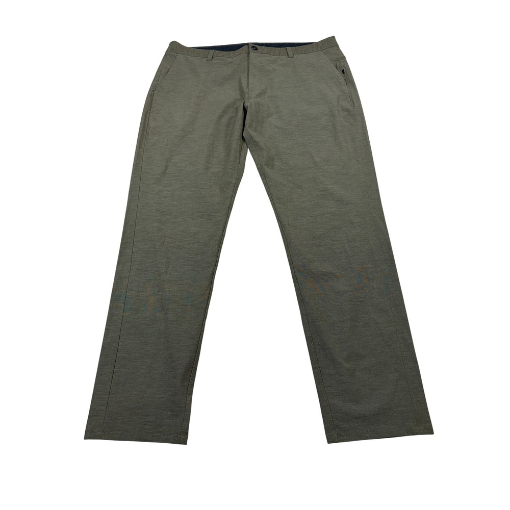 Vuori Meta Pant Mens 38 Olive Green Technical Stretch Chino Slim Straight V430